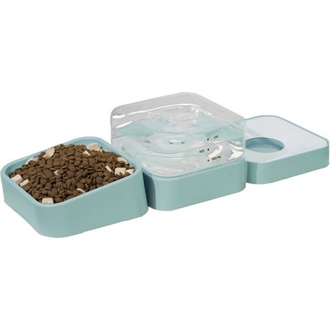 Würfelmodell Hundefutter-Wasserspender mit separater Futterschale (1/2)