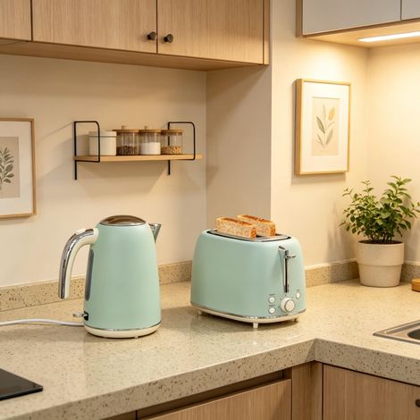 Kombiset: 1,7 Liter Edelstahl‑Wasserkocher mit 2200W Leistung und zweiteilige Tortenbackform (1/5)