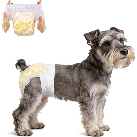 Couches jetables à traîner pour Chiens Femelles - Couches pour Chiens mâles avec Ceinture Extensible (Paquet de 15) - Convient à Une Taille de 22-40 cm Chiot Extra Petit (1/5)