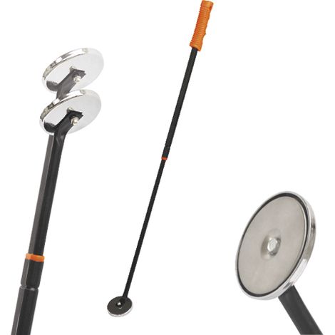 Ferrestock FSKNDB001 Recogedor magnético telescópico con imán de 8 cm de diámetro extensible de 60cm a 100 cm con capacidad de sujeción hasta 20 kg para cualquier elemento ferroso