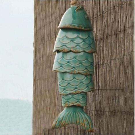 Carillon à vent Koi carillon à vent koi en métal créatif décoration de jardin de la maison ornements koi antiques carillon à vent koi en métal adapté à la décoration extérieure de la maison jardin ble (1/4)