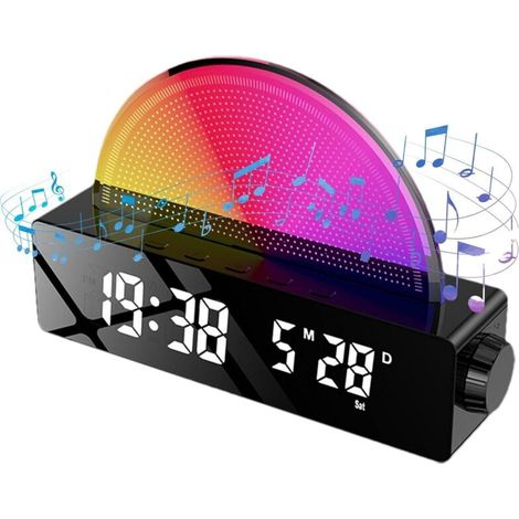 Despertador de luz genérico con simulación de amanecer, despertador de luz con luz nocturna incorporada, despertador multicolor para personas que duermen profundamente, despertador inteligente, máquin (1/4)