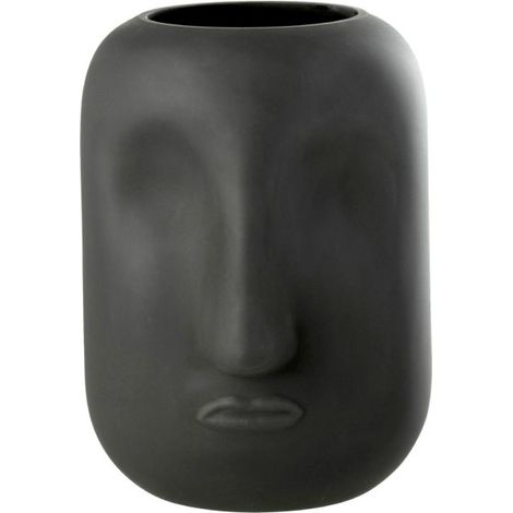 Vase Design Visage "Noé" 25cm Noir
