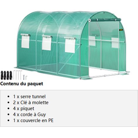 Cadre galvanisé pour serre tunnel de marche – Couverture étanche – Dimensions 10x7x7 ft – Serres et cadres froids (1/2)