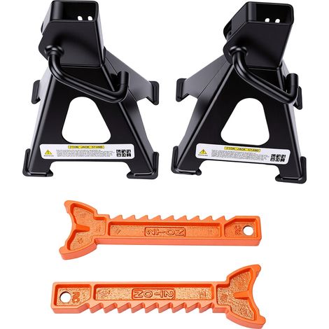 2 sets chandelles 4400lb acier au carbone épaissi robustes support pour levage et réparation de véhicule (1/5)