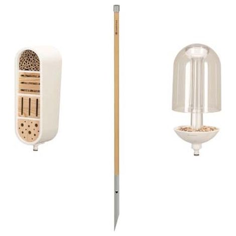 Gardena Ready4Garden ClickUp Set Vogelfutterhaus + Insektenhotel + Stiel