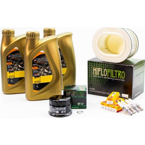 Kit Révision Filtres Bougies pour YAMAHA FZS 600 Fazer de 1998 à 2003 - ENI I-RIDE MOTO 10w40 3L