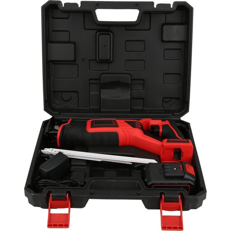 Scie sabre électrique sans balai 6 lames, batterie 4000mAh, prise UE 100-240V, outil coupe polyvalent pour bois et métal. (1/5)