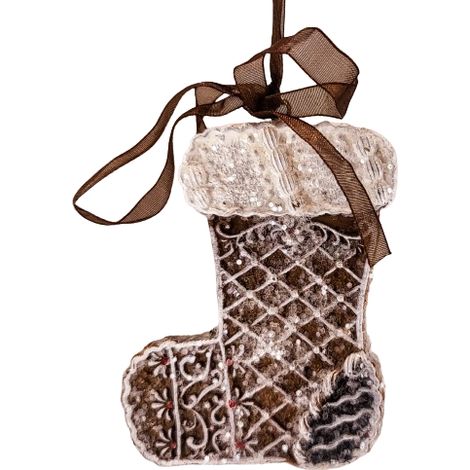 Colgante navideño de pan de jengibre con forma de calcetín de zapato de 8 cm (1/5)