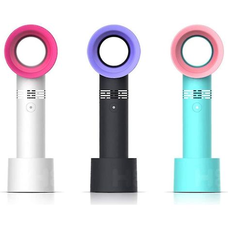 Mini-USB-wiederaufladbarer, tragbarer Ventilator, Wimperntrockner, klingenloser Ventilator, schwarz und lila (1/5)