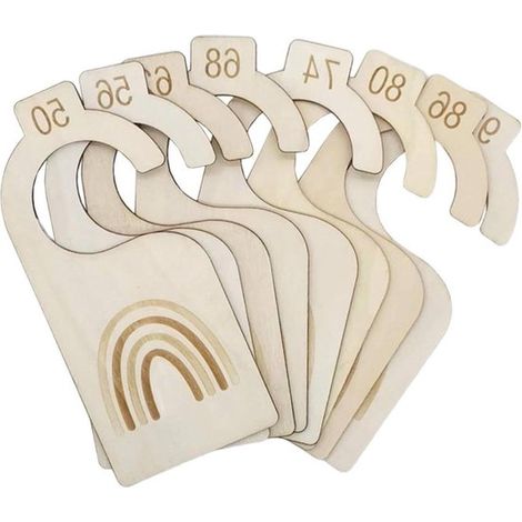 Séparateur de penderie pour bébé - Couleur bois - Ensemble de 8 pièces - Étagère de rangement pour vêtements - Décoration de chambre d'enfant (1/5)