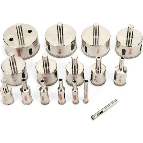 16Pcs Foret Verre Porcelaine Marbre Céramique Ouvreur Percer Poli Outils Quincaillerie Rond (1/5)