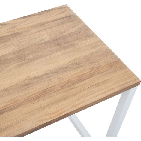 Mesa de Oficina 120x60x75cm Blanca en madera maciza de pino acabado vintage estilo industrial Box Furniture (1/5)