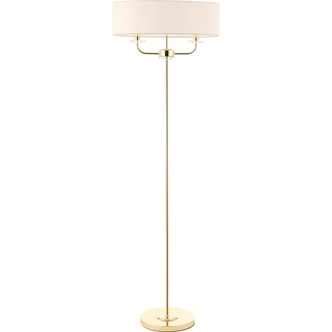 Lampadaire double laiton abat-jour 2xE14 Nixon Endon (1/2)