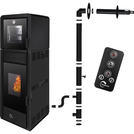 Poêle à Granulés Etanche avec Four Ardoria 13 kW Sannover + Kit d'installation (1/3)