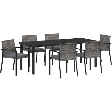 Maison Exclusive - Set da Pranzo per Giardino 6 pcs Grigio