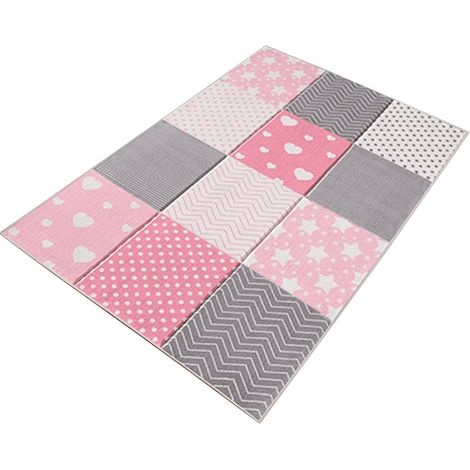 WellHome Tapis salon en polyester Rose - 80x120cm (1/5)
