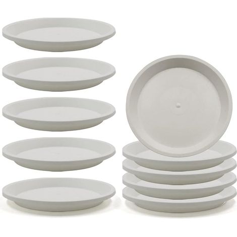 Filiyano-Lot de 10 plateaux ronds résistants pour plantes d'intérieur et d'extérieur, avec base pour pots de fleurs. (1/5)