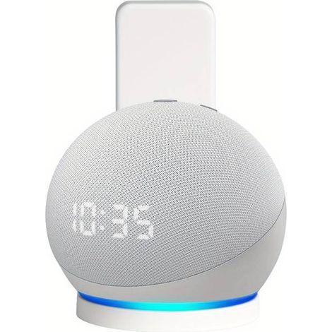 Support mural avec prise de courant – Accessoire amélioré pour Echo Dot 4/5 avec gestion des câbles, support mural de haute qualité et peu encombrant pour Echo Dot 4/...