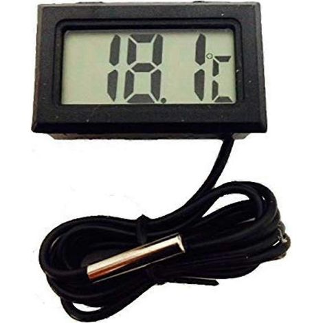 Thermomètre numérique LCD avec sonde étanche, noir (1/5)