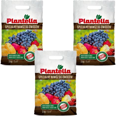 PLANTELLA Fertilizzante per alberi da frutto, uva, viti, patate, Bor 3kg x3 (1/5)