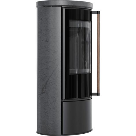 KRATKI ERIK Ø150 5,5 kW Keramikofen GRAFITE SATIN Deckel Griff aus Jatoba (1/5)