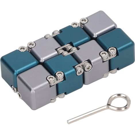 Jouet Anti-Stress pour Adultes, Blocs Sensoriels à Retourner avec les Doigts, Idéal pour TDAH, Couleur Bleu Gris (1/5)
