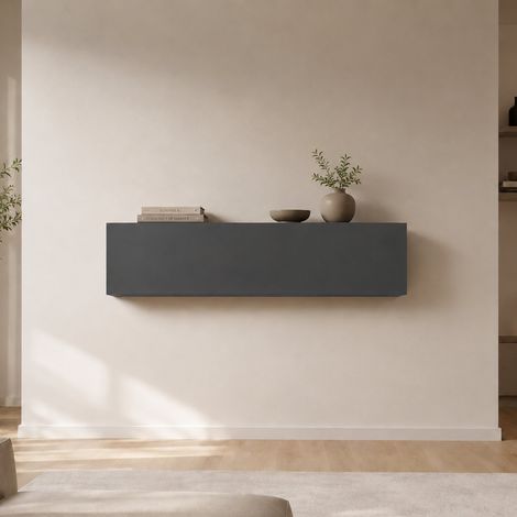 Mueble Colgante Luca, 2 Compartimentos, Hecho en Italia, 30x40h cm Negro Antracita (1/5)
