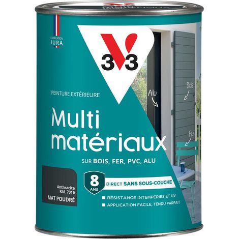 Peinture extérieure Multi-matériaux V33 Anthracite RAL 7016 Mat poudré 1,5L (1/5)