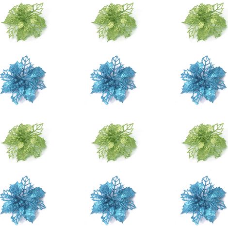 Fleur Artificielle De Noël - 12 Pièces - Décor Pour Couronne Arbre Et Intérieur (1/5)