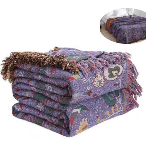 Manta bohemia ultrasuave 100% algodón, 150x200 cm, transpirable, para todas las estaciones, para sofá cama, cojín decorativo ligero con forma de perro. (1/5)