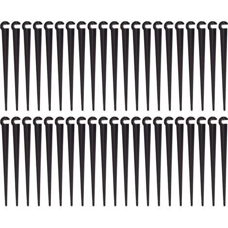Piquets de Support de Tuyau d'irrigation Support Piquet de Tube Irrigation Goutte à Goutte Plastique Outil de Jardinage,Paquet de 100 (1/4)
