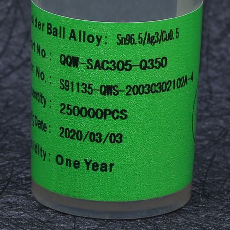Billes de soudure sans plomb, 250K, 0,35 mm, en flacon. (1/5)