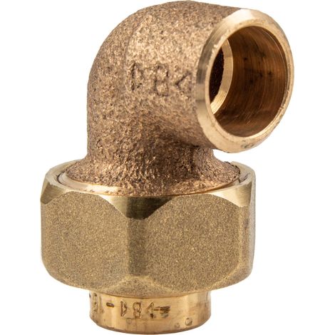 Rotguss-Lötfitting Winkelverschraubung 90°, 28 mm x 1 Zoll IG konisch dichtend - Typ 4096G, DVGW