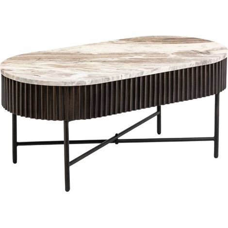 Table basse en métal et marbre Orlando