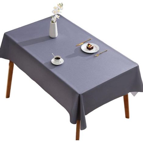 Tovaglia liscia - Motivo a foglie di loto - Tovaglia antimacchia - Leggera - Impermeabile - Tovaglia - 120 x 170 cm - Blu scuro (1/5)