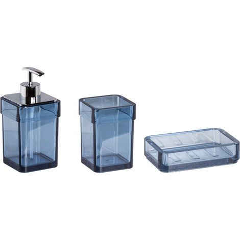 Ensemble d'accessoires de salle de bain bleu