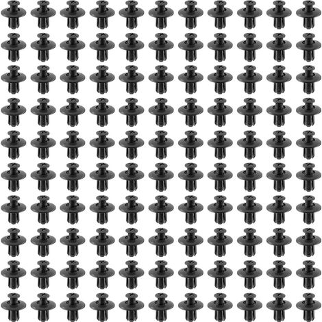 100 Rivets d’Expansion en Plastique Noir, Kit de Fixation Automobile Universel 8mm avec Clips de Fixation, pour Pare-Chocs, Garde-Boue et Panneaux de Portière, pour le DIY, les Passionnés d'Auto (1/5)