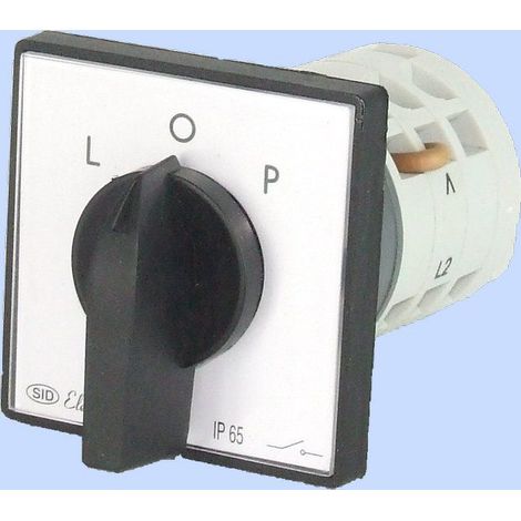 Nockenschalter L-0-P 16A 3P für Schalttafeleinbau mit Frontplatte ŁUK E16-42 951641 (1/2)