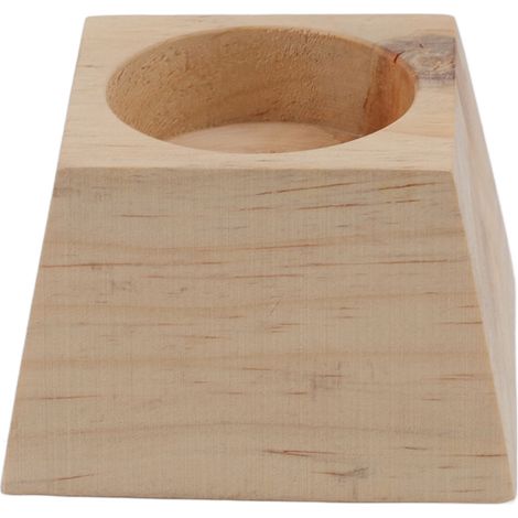 Bougeoir trapézoïdal en bois, décoration de table rétro pour Noël et mariage, couleur bois. (1/5)