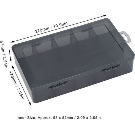 Boîte Rangement Plastique Transparent 15 Grilles, Séparateurs Amovibles Perles Art DIY Bijoux Pêche (1/5)