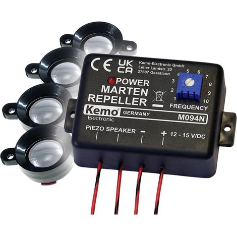 Module anti-martres à ultrasons Kemo M094 à ultrason, éclairage LED avec protection optique, haut-parleur déporté 1 pc( (1/3)
