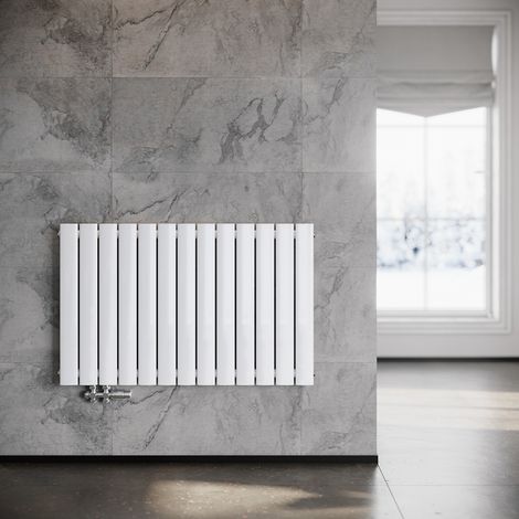 SONNI Paneelheizkörper Horizontal Heizkörper Design Flach heizkörper wohnzimmer Badheizkörper Einlagig Heizkoerper Seitenanschluss wohnzimmer mit Heizventil 1001 x 630mm Weiß (1/5)