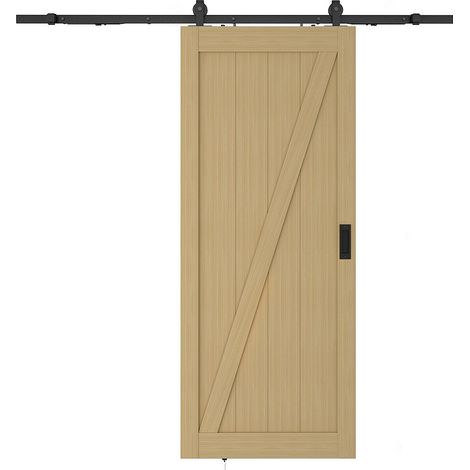 Porta scorrevole esterno muro H205 x L63 cm in Legno e MDF Naturale chiaro - BALERMA