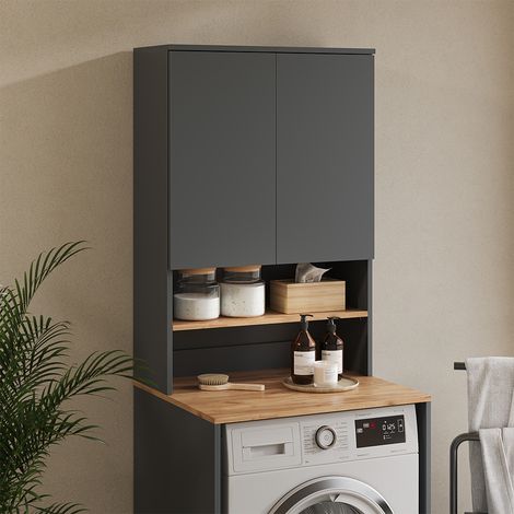 Mobile lavatrice Viktor, Antracite/quercia dorata, 68 x 100.4 cm, Vicco