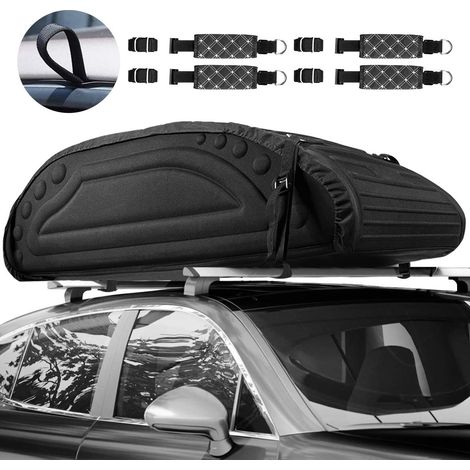 Costway – Coffre de toit 263L imperméable en mousse PE – Charge maximale 50kg – Sangles robustes pour fixation – Compatible tous véhicules