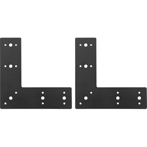 Support plat en forme de L, coin de plaque de réparation à Angle droit en acier au carbone enduit de poudre noire pour réparer les meubles de maison (1/5)