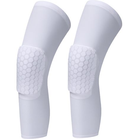 Genouillères de Basketball - Protection Anti-Chocs - Amorti en Nid d'Abeille - Compression Mollet et Tibia - Taille L (55-75 kg) - 1 Paire (1/5)
