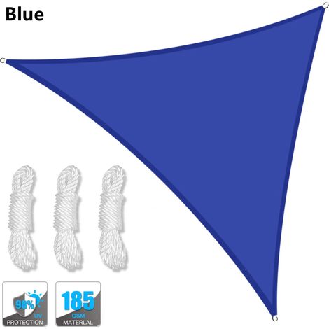 (Bleu, 200x200x200CM) Auvent triangulaire imperméable, pergola extérieure, voile d'ombrage pour terrasse de jardin et piscine (1/5)