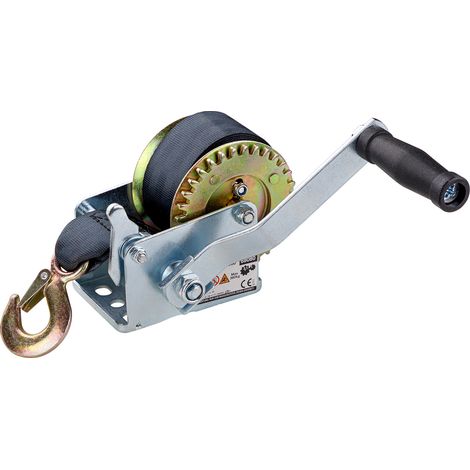 Handwinde Seilwinde Handseilwinde Winde mit Kurbel + Gurt 6 m 360 kg 3,1:1 (1/5)